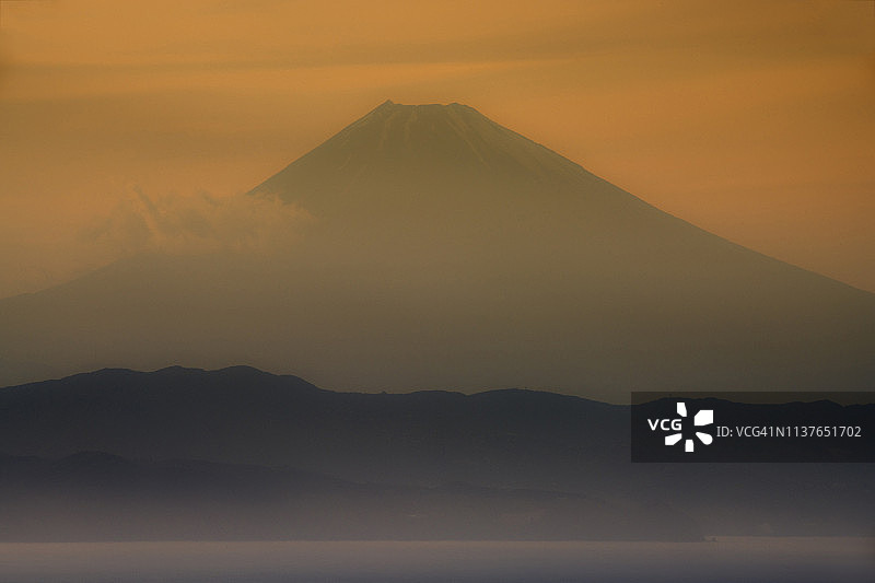 从大岛眺望富士山图片素材