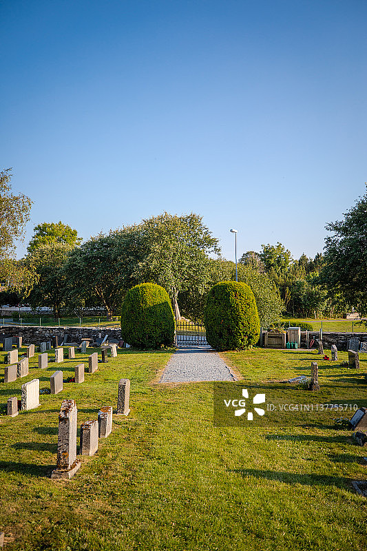 挪威博姆勒墓地的入口图片素材