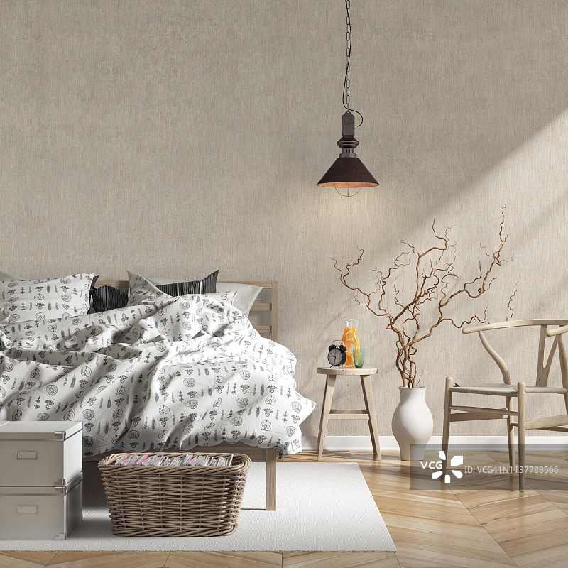 带有装饰品的卧室图片素材