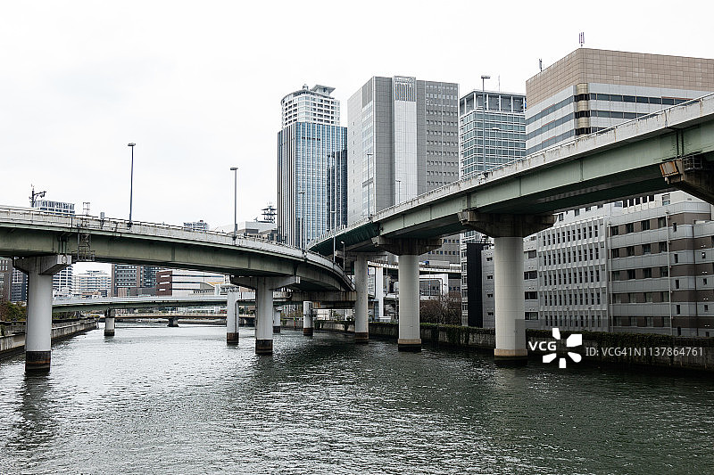 日本大阪中之岛的办公楼图片素材
