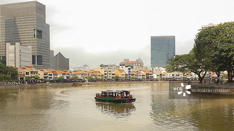 新加坡克拉码头观光船图片素材