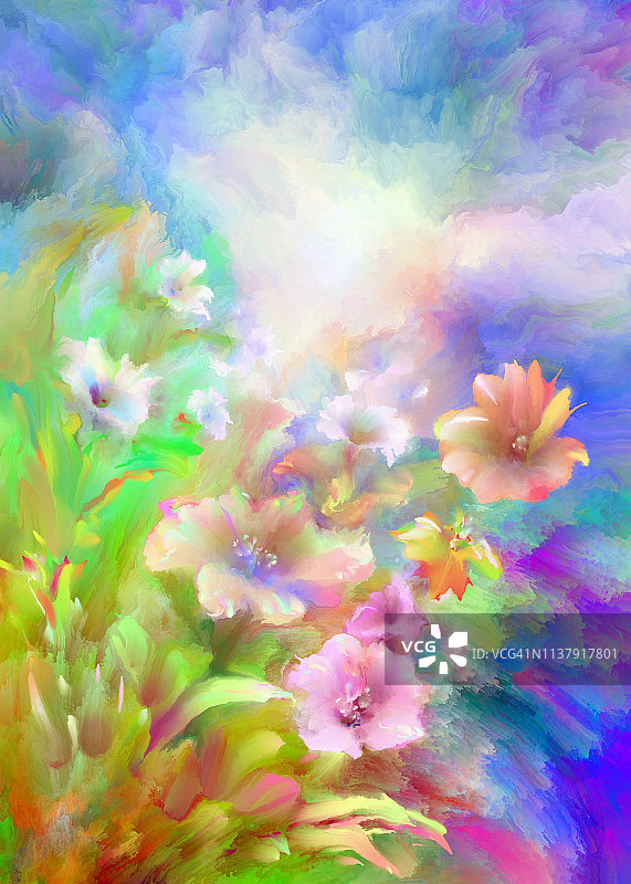 春季开花草地图片素材