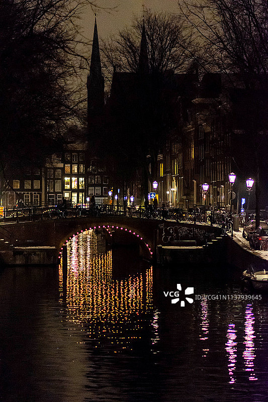 阿姆斯特丹夜景图片素材