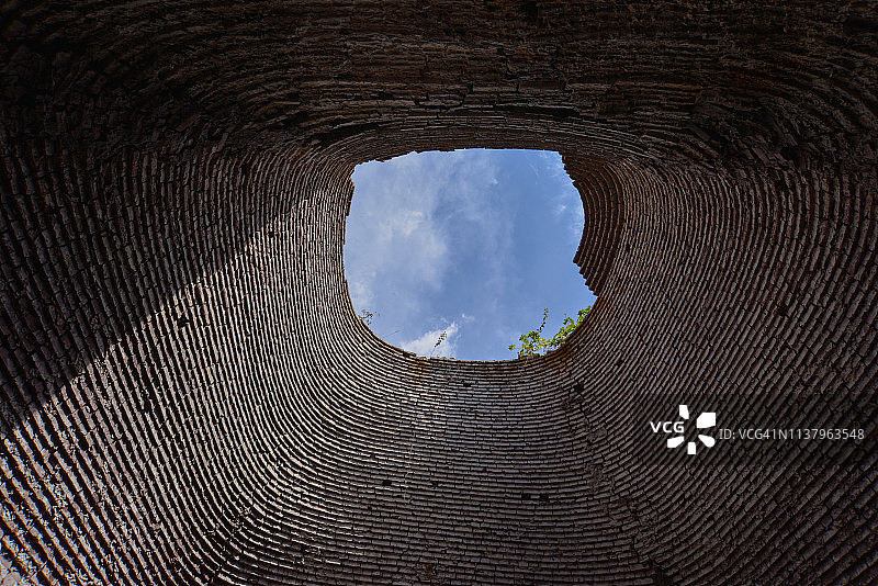 窑洞仰视图片素材