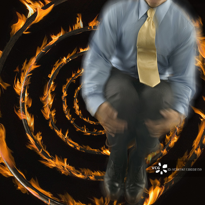 跳过火圈的商人图片素材