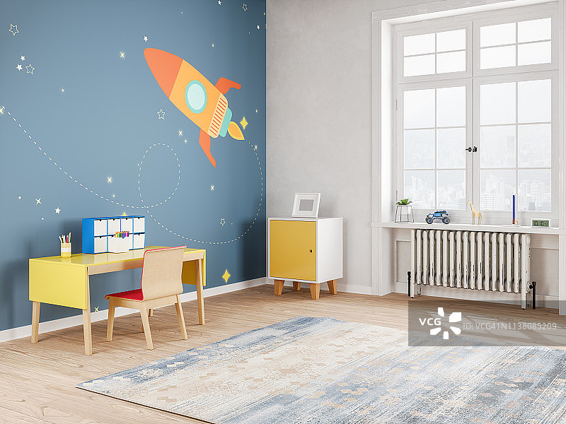 太空风格的现代青少年卧室图片素材