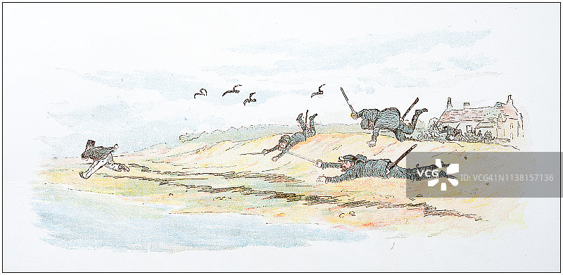 伦道夫·凯迪克古董插画图片素材