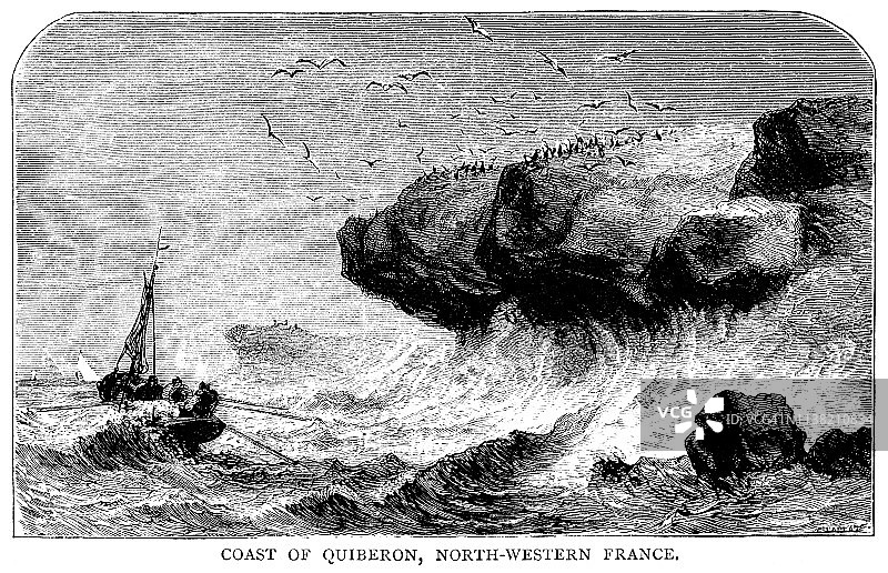 法国西北部基伯龙海岸图片素材