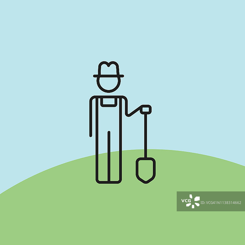 拿着铲子的农民图片素材