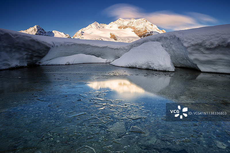 瑞士格劳宾登州卡姆布雷纳峰和瓦尔达尔布列特山谷图片素材