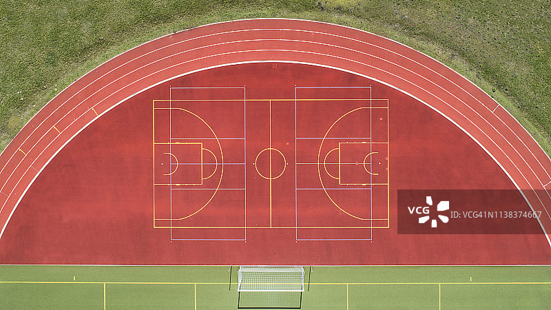 运动场地的鸟瞰图图片素材