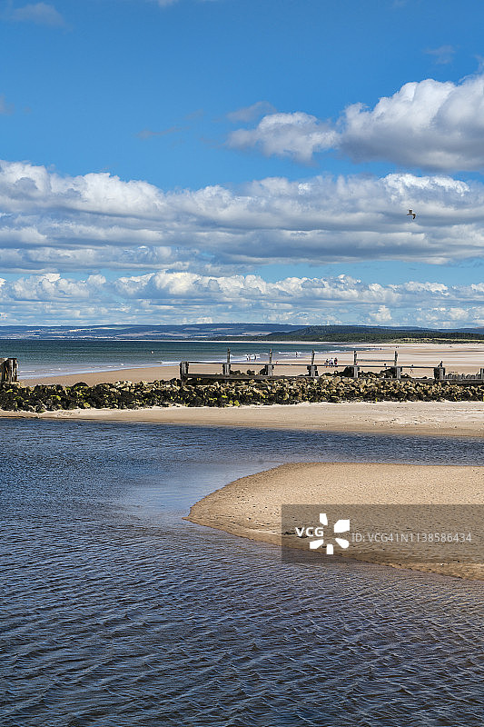 洛西茅斯海滩，洛西河，苏格兰莫雷湾地区图片素材