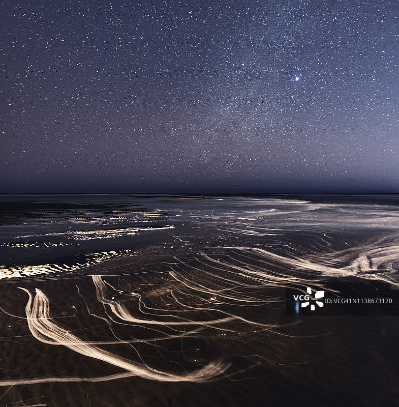 星空下的海滩图片素材