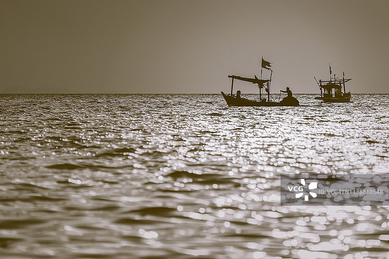 木制渔船图片素材
