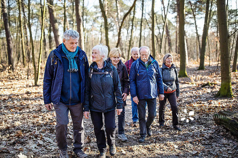 乡村健步走的活跃老年人图片素材
