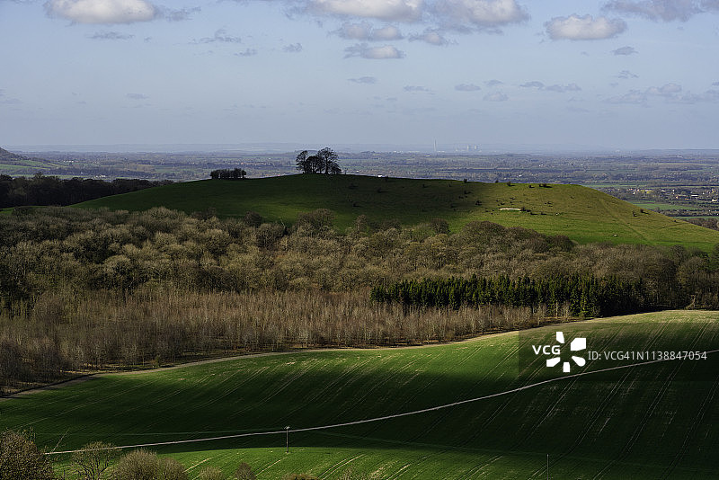 从库姆山俯瞰白金汉郡的风景图片素材