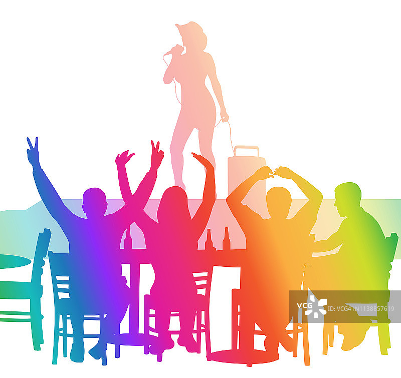 卡拉OK之夜彩虹图片素材