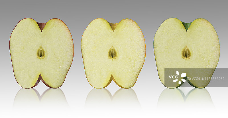 各种颜色的苹果切片图片素材