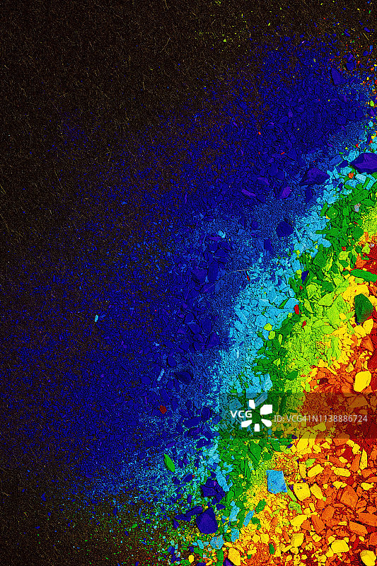 彩虹颜料粉堆图片素材