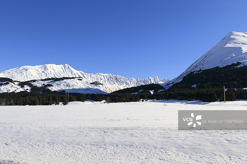 阿拉斯加基奈半岛冬日风光图片素材