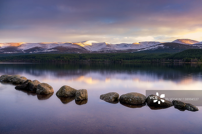 英国苏格兰高地凯恩戈姆国家公园莫里奇湖图片素材