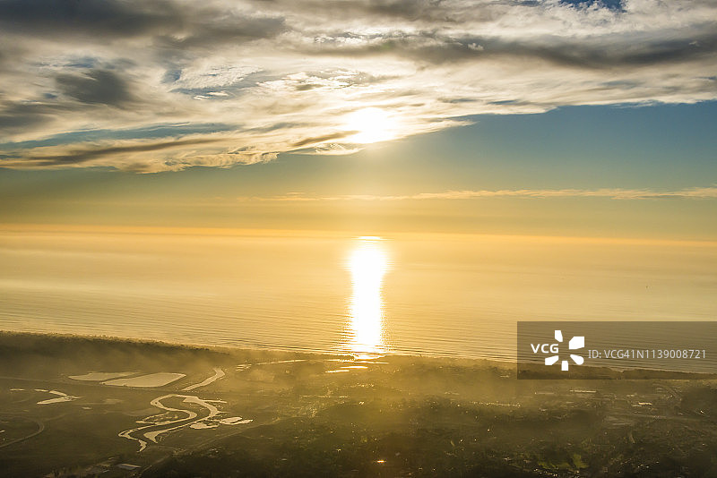 美国加利福尼亚州德尔马的海洋日落图片素材