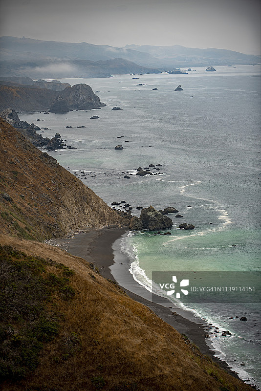 美国加利福尼亚州和俄勒冈州海岸沿线的101号公路图片素材