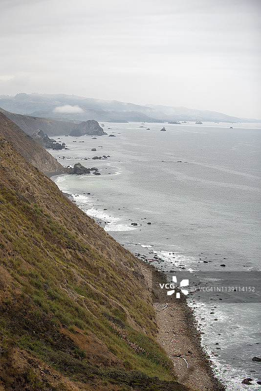 美国加利福尼亚州和俄勒冈州海岸沿线的101号公路图片素材