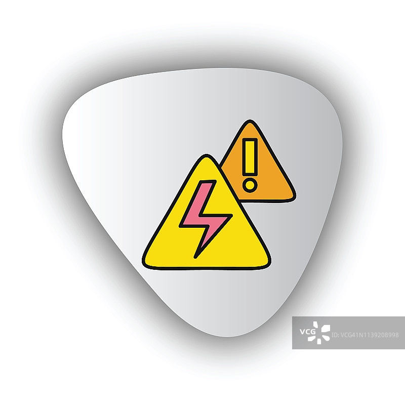 带有感叹号的警告标志和带有闪电的高压触电危险标志矢量图图片素材