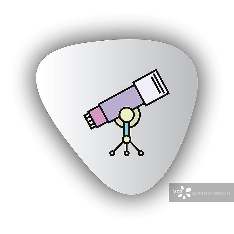 望远镜矢量线条图标、标志、插图图片素材