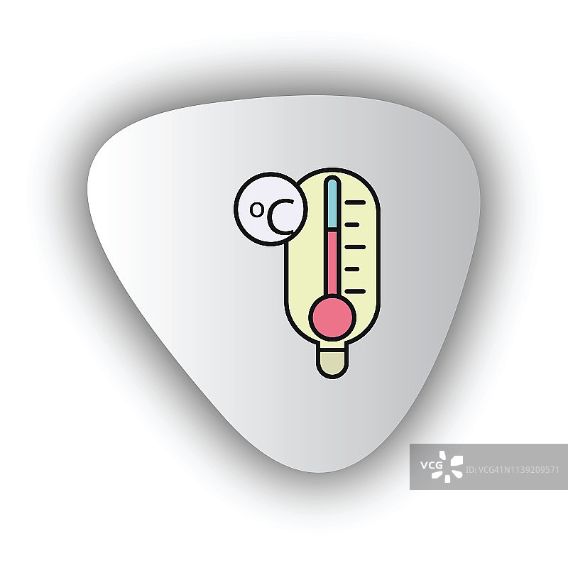 温度计扁平化设计：测量冷热温度图片素材