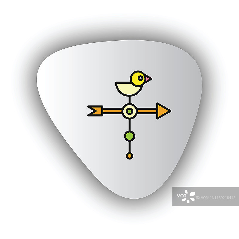 风向标公鸡线性图标图片素材