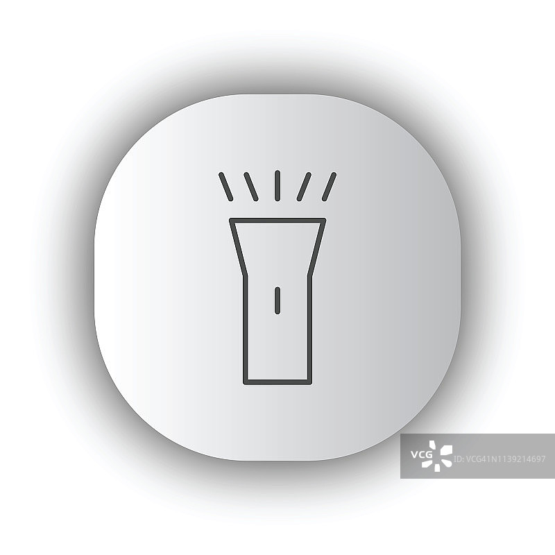 手电筒矢量线条图标、标志、插图图片素材