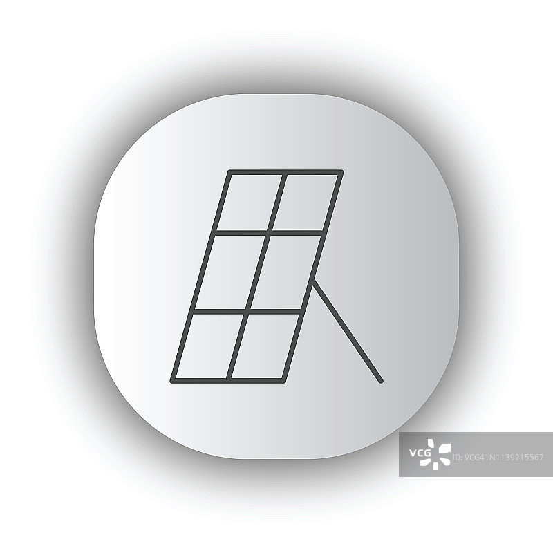 太阳能电池板效率扁平线条图标图片素材