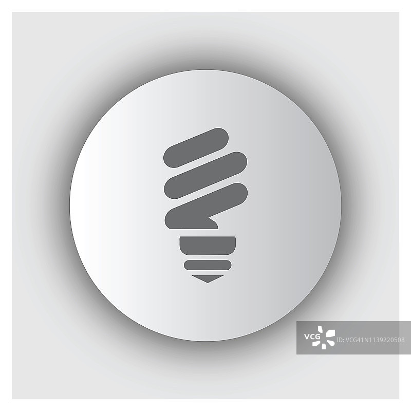 白色背景上的LED灯泡图标，适用于网页、Logo、移动App、UI UX图片素材