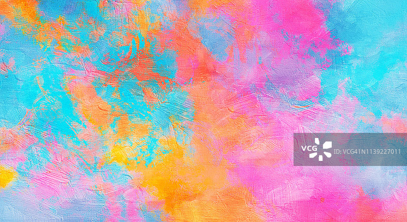 抽象鲜艳的纹理背景，模仿画布上油画的数字插图图片素材