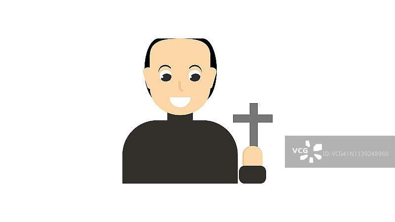 牧师扁平图标图片素材