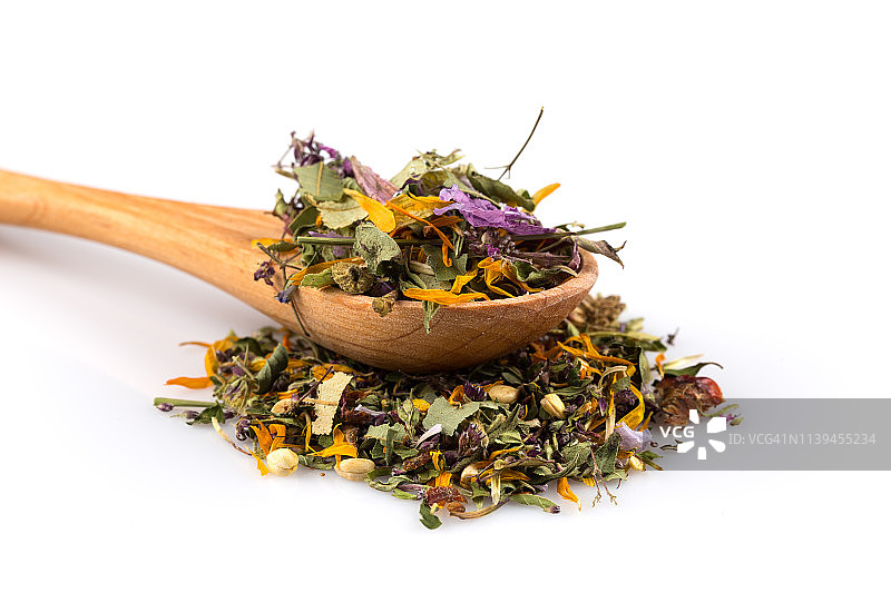 干制草药花茶叶特写图片素材