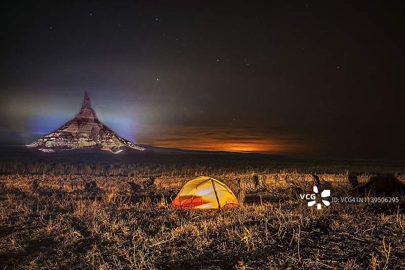 内布拉斯加州烟囱石露营图片素材