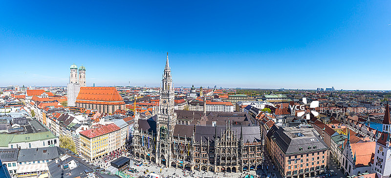 晴天慕尼黑老城高角度视图图片素材