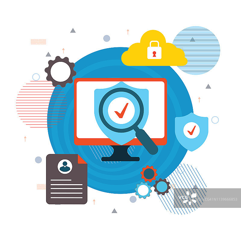 安全互联网概念插画图片素材