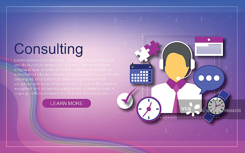 戴着耳机的快乐的客户支持经理图片素材