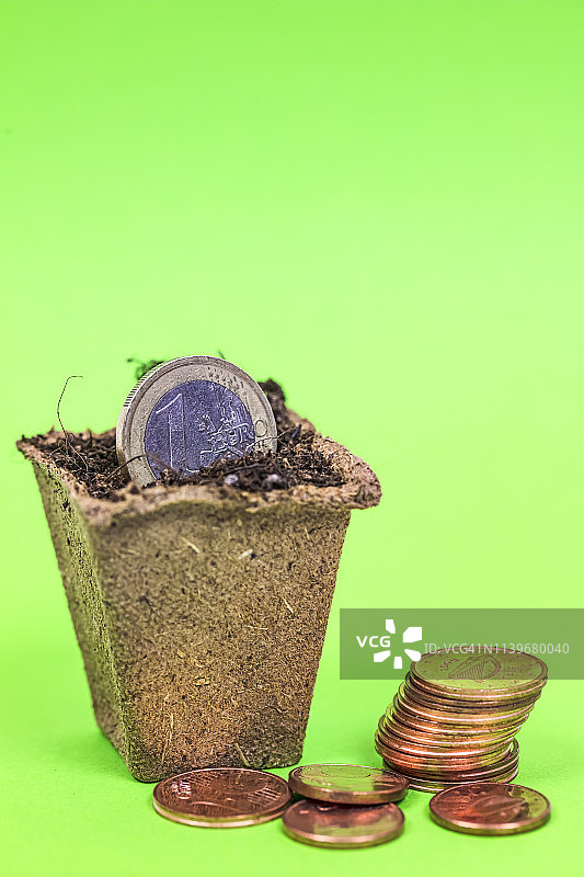 在地下种植金钱图片素材