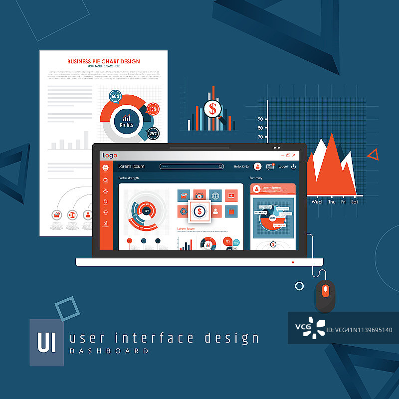 仪表板网页设计模板图片素材