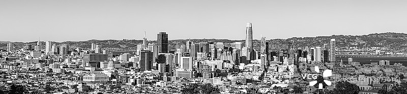 旧金山天际线高角度景观图片素材