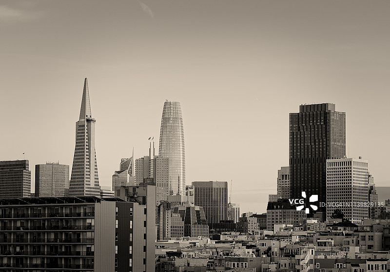 午后旧金山天际线图片素材