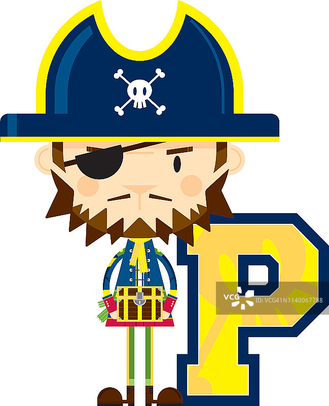 P代表海盗教育插画图片素材
