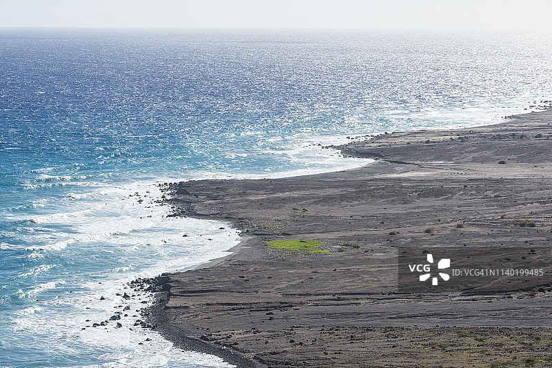 英国海外领地蒙特塞拉特岛硫磺山火山熔岩地图片素材