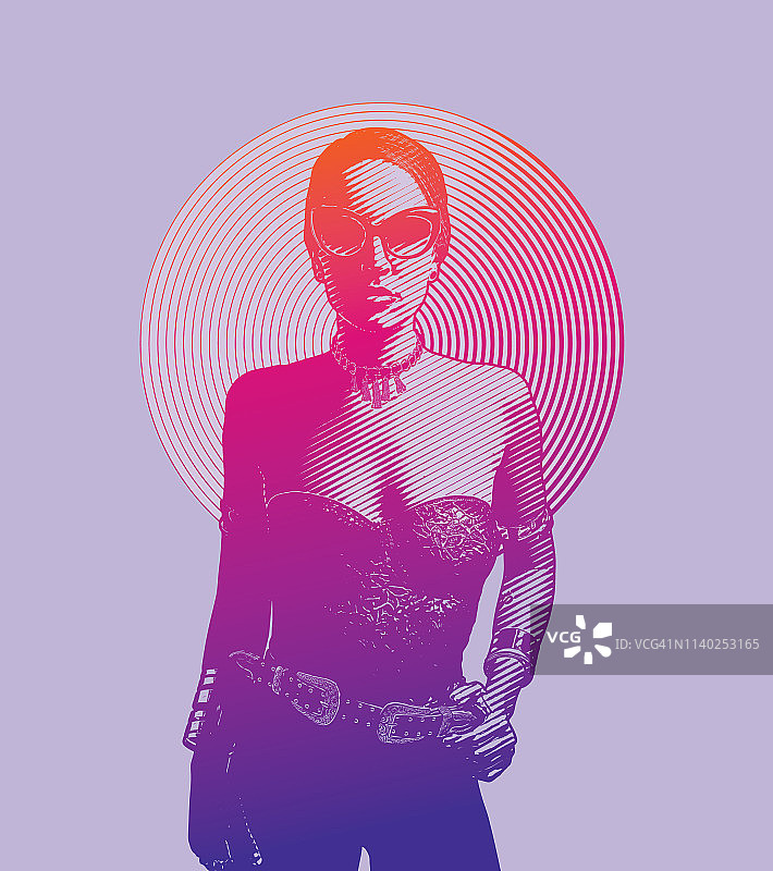 态度自信的美丽性感女人图片素材