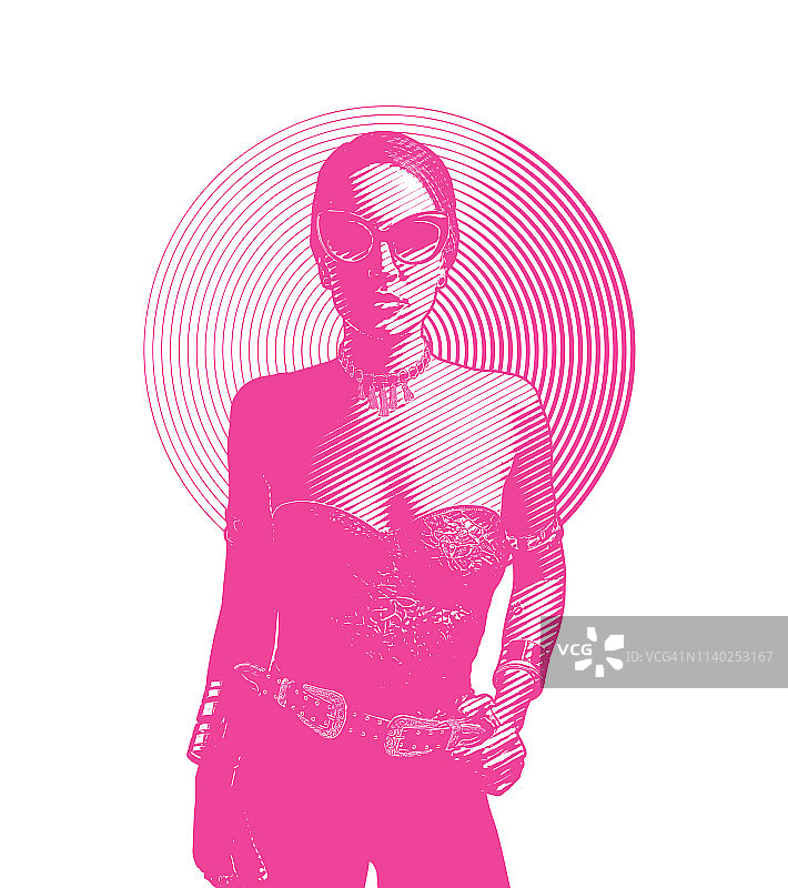 态度自信的美丽性感女人图片素材